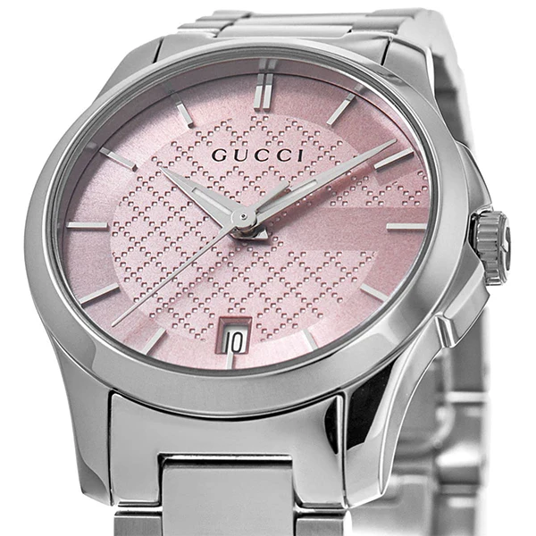 Gucci G-Timeless Silver Stainless Steel Pink Dial Quartz Watch for Ladies- GUCCI YA126524 - Image 3