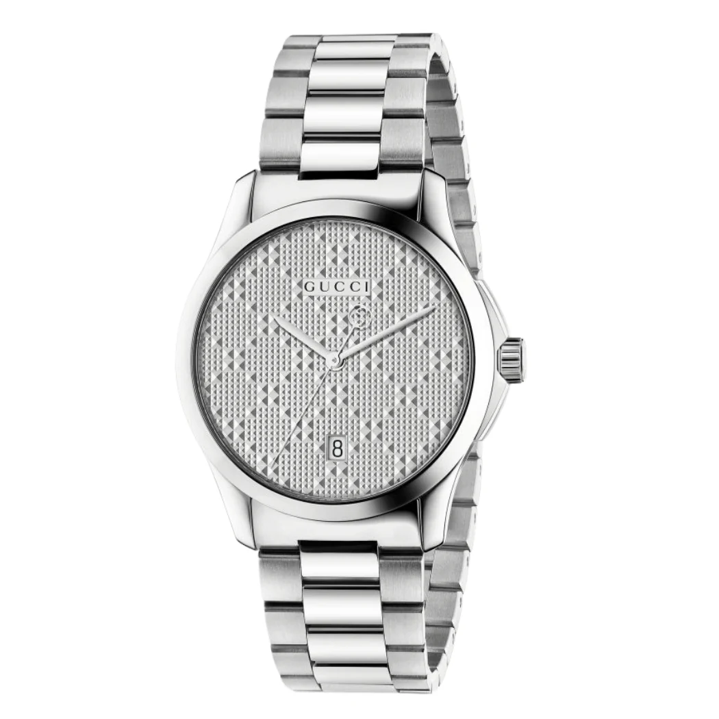 Gucci G-Timeless Silver Stainless Steel Silver Dial Quartz Watch for Gents - YA 126459