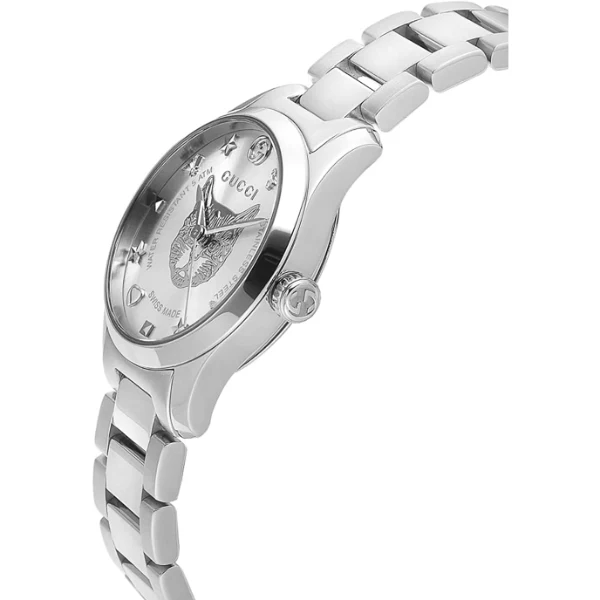 Gucci G-Timeless Silver Stainless Steel Silver Dial Quartz Watch for Ladies - GUCCI YA 126595 - Image 2