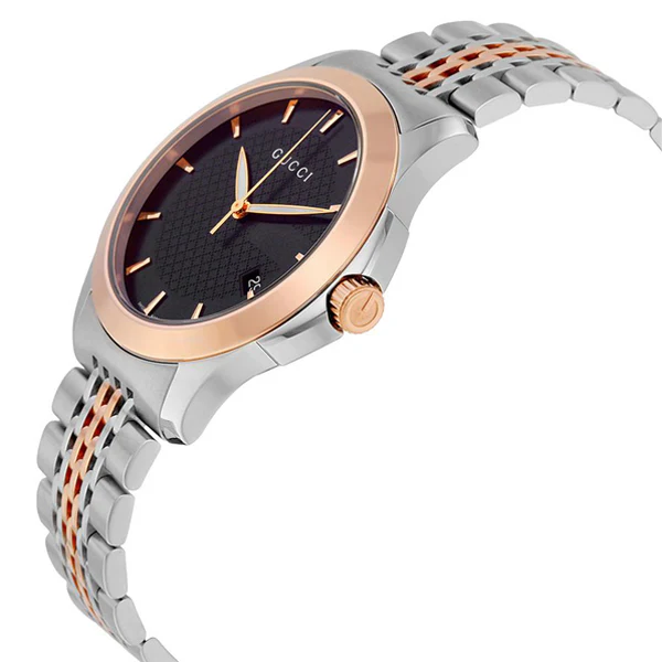 Gucci G Timeless Two-tone Stainless Steel Black Dial Quartz Watch for Gents - YA126410 - Image 2