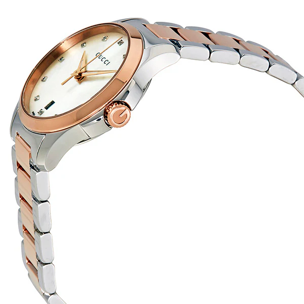 Gucci G-Timeless Two-tone Stainless Steel Mother of Pearl Dial Quartz Watch for Ladies- GUCCI YA126544 - Image 3