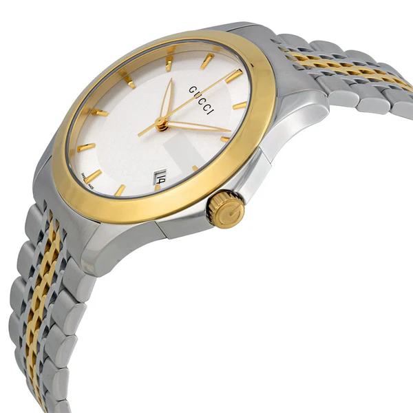 Gucci G Timeless Two-tone Stainless Steel Silver Dial Quartz Watch for Gents - YA126409 - Image 2