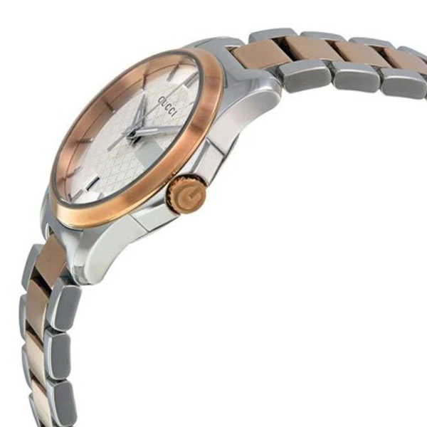 Gucci G-Timeless Two-tone Stainless Steel Silver Dial Quartz Watch for Ladies- GUCCI YA126528 - Image 2