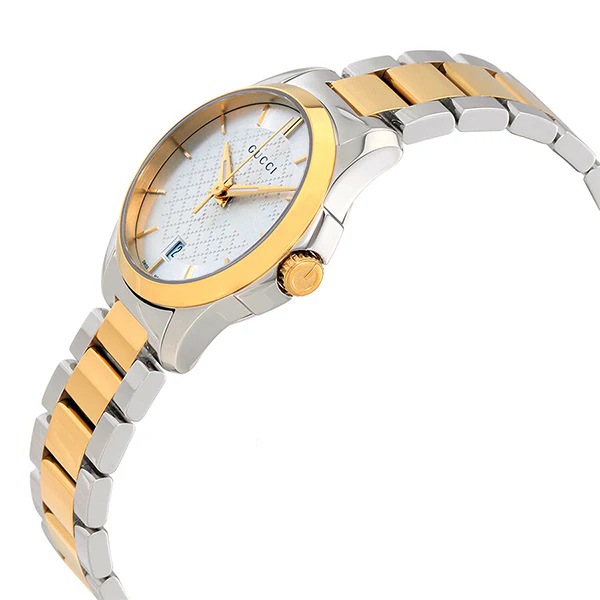 Gucci G-Timeless Two-tone Stainless Steel Silver Dial Quartz Watch for Ladies- GUCCI YA126563 - Image 2