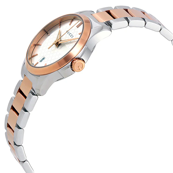 Gucci G-Timeless Two-tone Stainless Steel Silver Dial Quartz Watch for Ladies- GUCCI YA126564 - Image 2