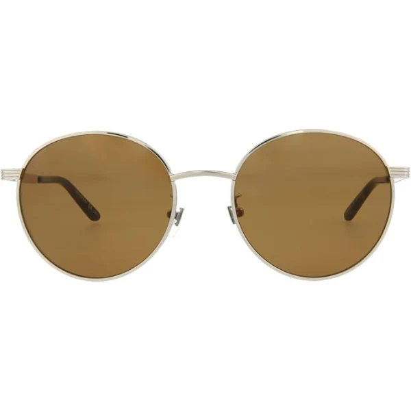Gucci GG0944SA 003 Round (Panthos) Sunglasses – Silver Frame / Brown Lens – 55 mm