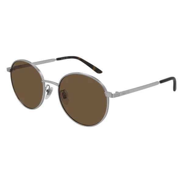 Gucci GG0944SA 003 Round (Panthos) Sunglasses – Silver Frame / Brown Lens – 55 mm - Image 2