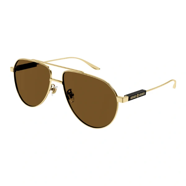 Gucci GG1311S 004 Pilot Aviator Sunglasses – Gold Metal Frame / Brown Nylon Lens – 61 mm - Image 2