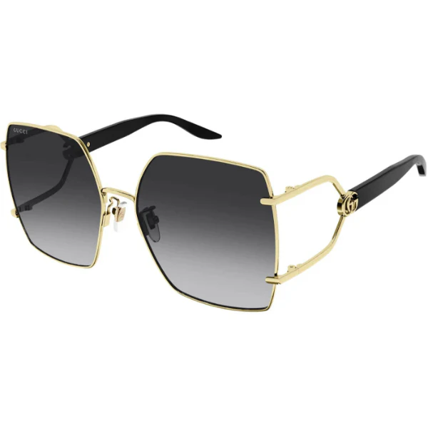 Gucci GG1564SA Square-Oversized Sunglasses – Gold/Black Frame • Grey Gradient – 61‑17‑145 - Image 2