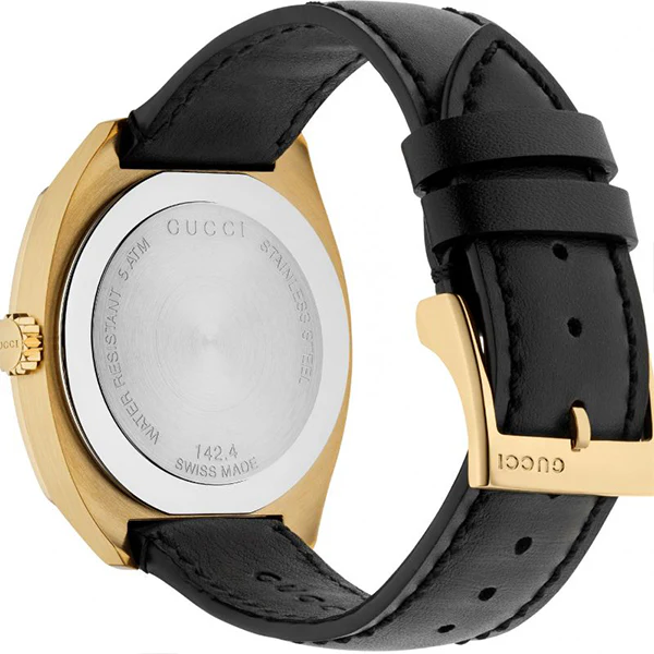 Gucci GG2570 Black Leather Black Dial Quartz Watch for Ladies- GUCCI YA142408 - Image 2