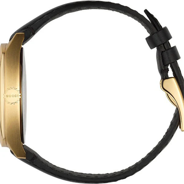 Gucci GG2570 Black Leather Black Dial Quartz Watch for Ladies- GUCCI YA142408 - Image 3