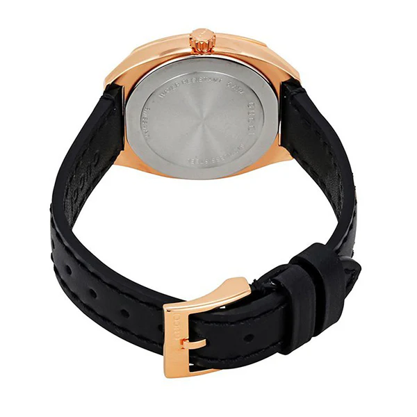 Gucci GG2570 Black Leather Black Dial Quartz Watch for Ladies- GUCCI YA142509 - Image 2