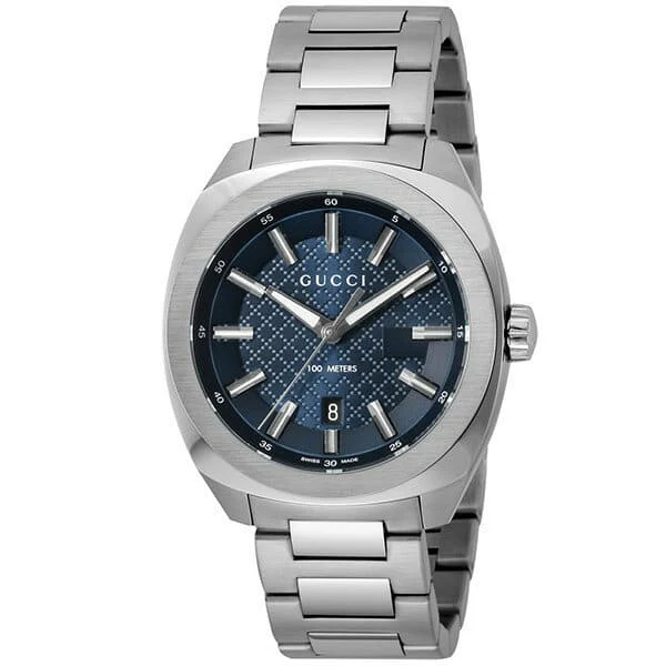 Gucci GG2570 Silver Stainless Steel Blue Dial Quartz Watch for Gents - YA142314 - Image 2