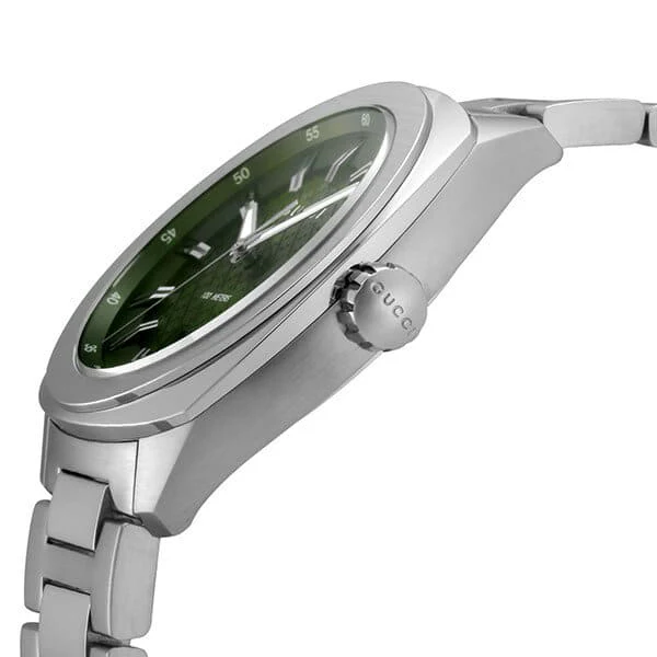 Gucci GG2570 Silver Stainless Steel Green Dial Quartz Watch for Gents - YA142313 - Image 2