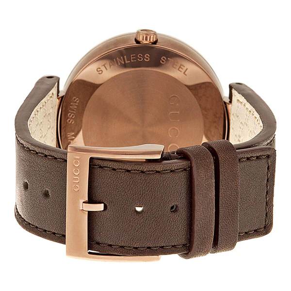 Gucci Interlocking G XL Brown Leather Brown Dial Quartz Watch for Gents- GUCCI YA133207 - Image 2