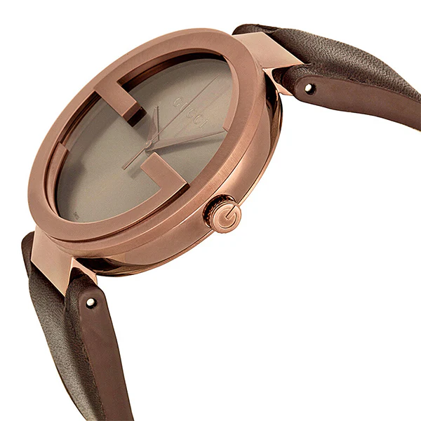 Gucci Interlocking G XL Brown Leather Brown Dial Quartz Watch for Gents- GUCCI YA133207 - Image 3
