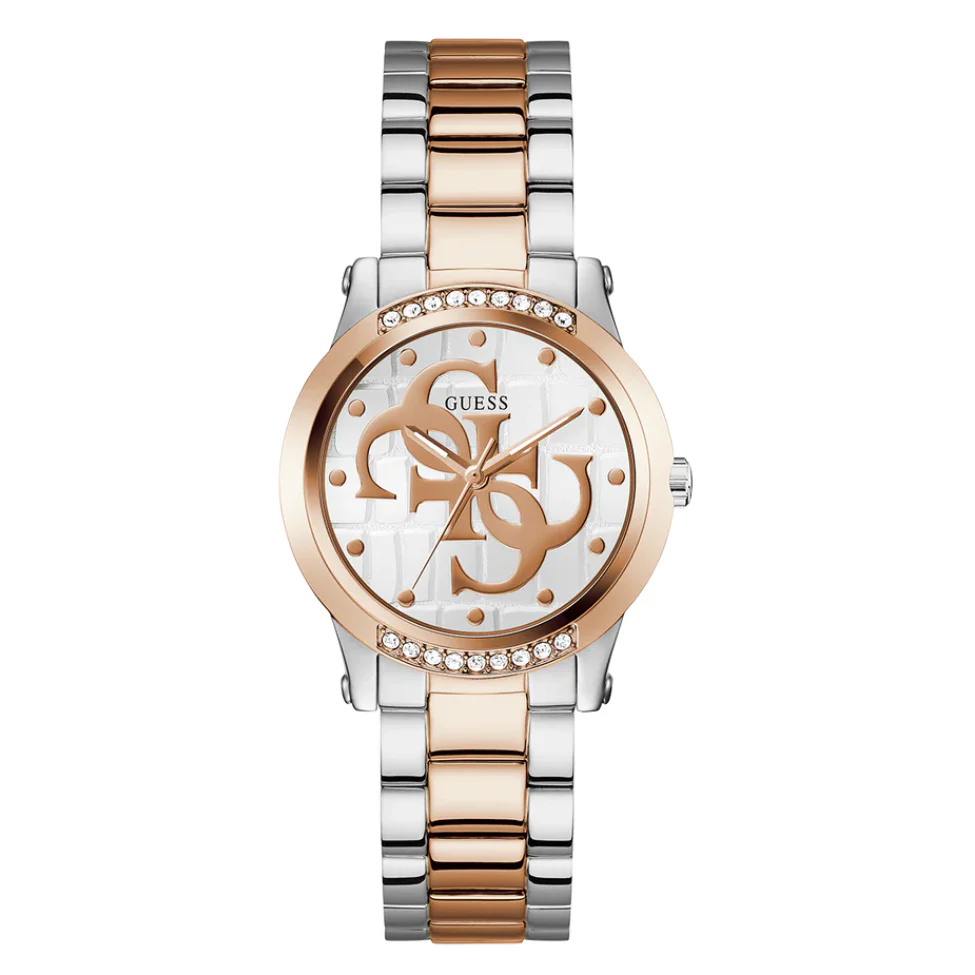 Guess Annette Series Two-tone Stainless Steel White Dial Quartz Watch for Ladies - G0861L5