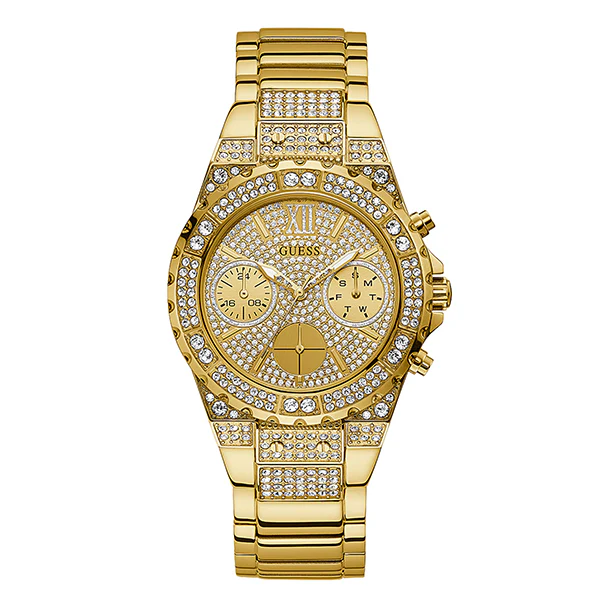 Guess Aphrodite Gold Stainless Steel Gold Dial Chronograph Quartz Watch for Ladies - GW0037L2