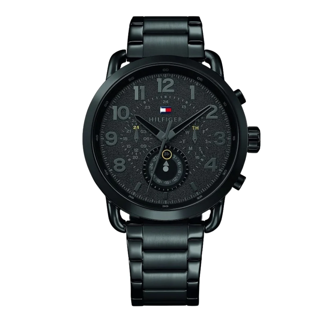 Tommy Hilfiger Black Stainless Steel Black Dial Chronograph Quartz Watch for Gents - 1791423