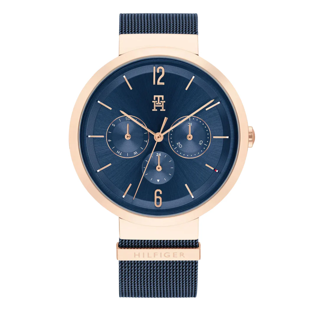 Tommy Hilfiger Blue Mesh Bracelet Blue Dial Quartz Watch for Ladies - 1782541