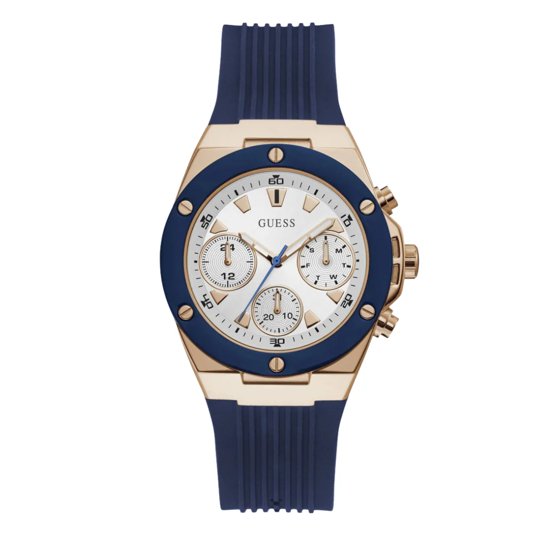 Guess Blue Silicone Strap Blue Dial Quartz Watch for Ladies - GW0030L5