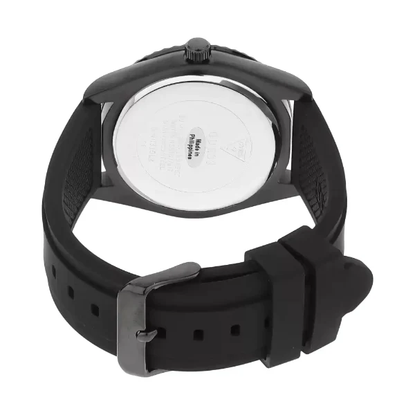 Guess Classic Black Silicone Strap Black Dial Quartz Watch for Gents - GW0335G1 - Image 3
