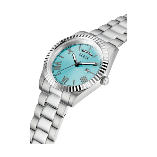 Guess Connoisseur Silver Stainless Steel Tiffany Blue Dial Quartz Watch for Gents - GW0265G11 - Image 2