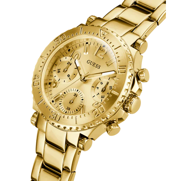 Guess Cosmic Gold Stainless Steel Gold Dial Chronograph Quartz Watch for Ladies - GW0465L1 - Image 2