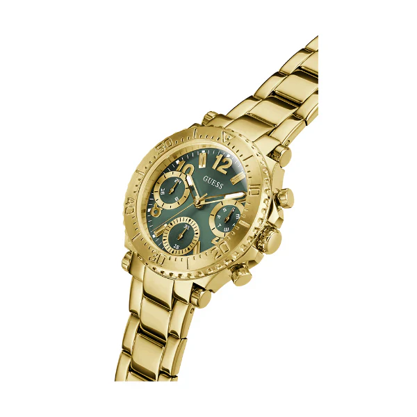 Guess Cosmic Gold Stainless Steel Green Dial Chronograph Quartz Watch for Ladies - GW0465L5 - Image 2