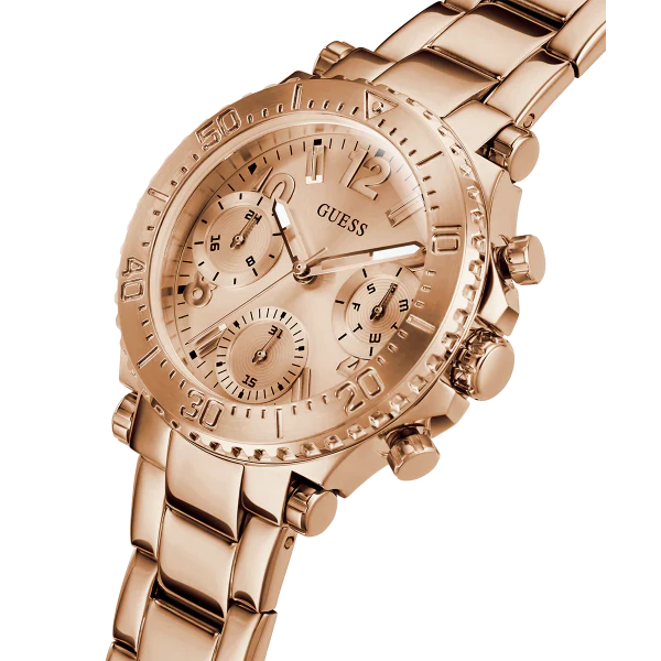 Guess Cosmic Rose Gold Stainless Steel Rose Gold Dial Chronograph Quartz Watch for Ladies - GW0465L2 - Image 2