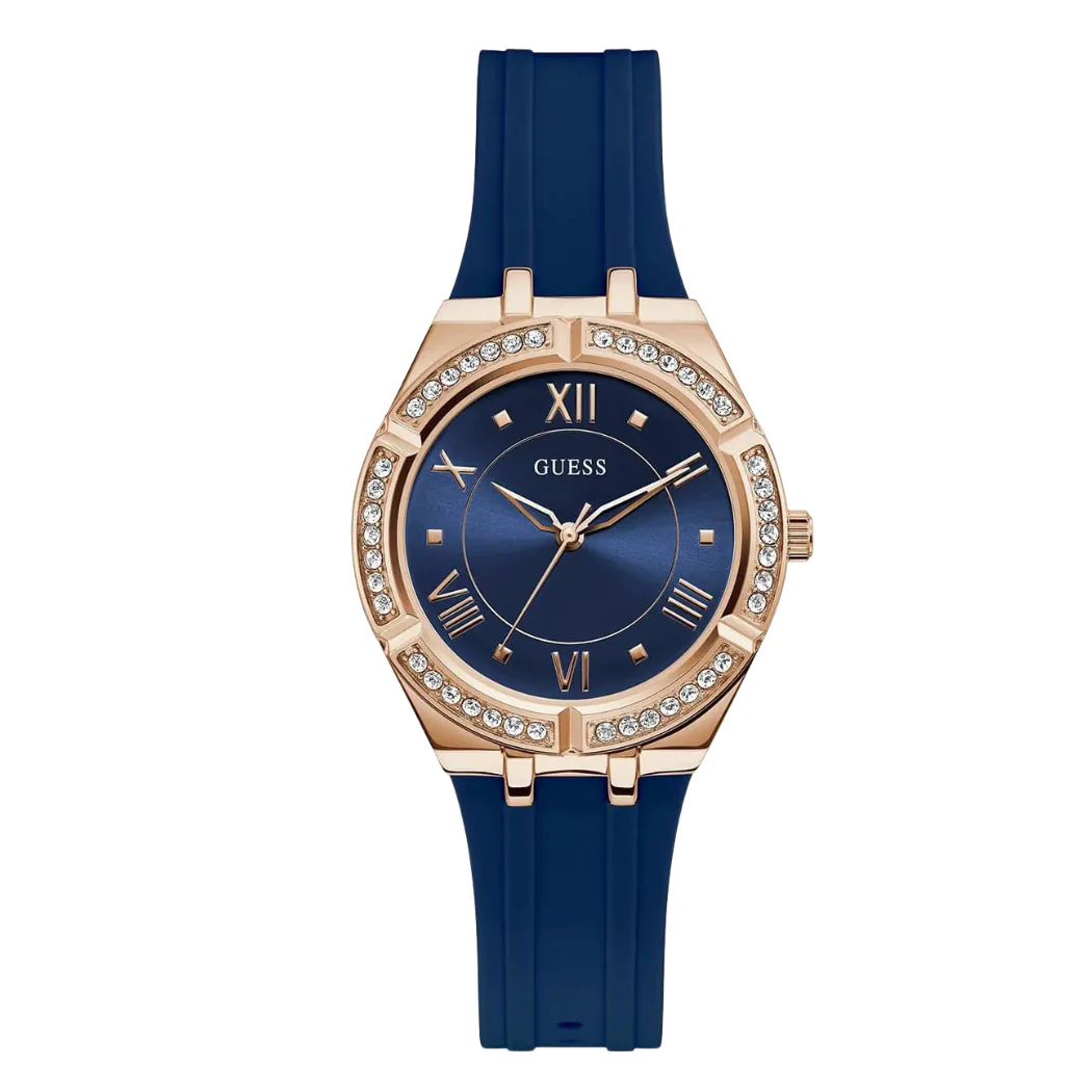 Guess Cosmo Blue Silicone Strap Blue Dial Quartz Watch for Ladies - GW0034L4