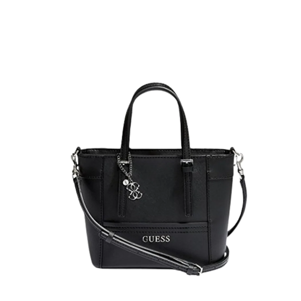 GUESS Delaney Mini Tote – Black | Compact & Chic – VY669305