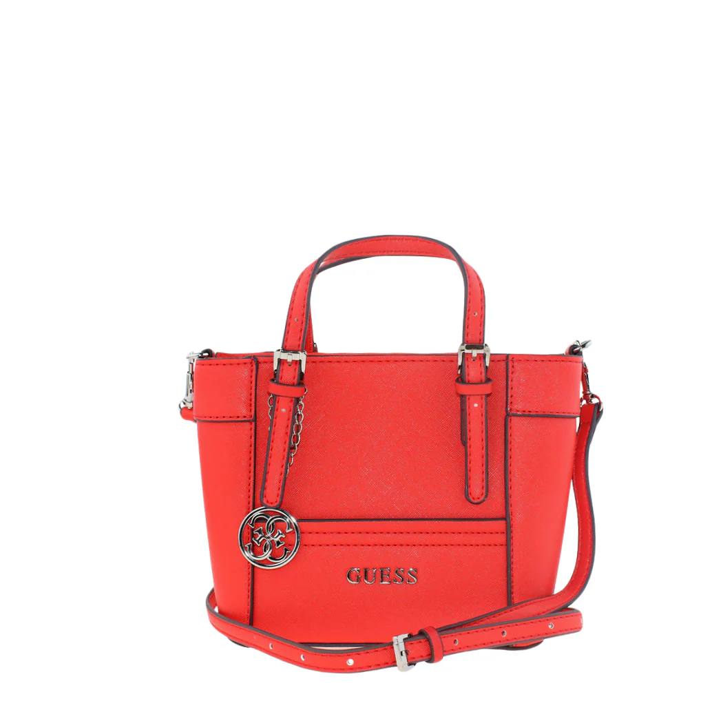 GUESS Delaney Mini Tote โ Red | Petite & Convertible Crossbody โ VY669305