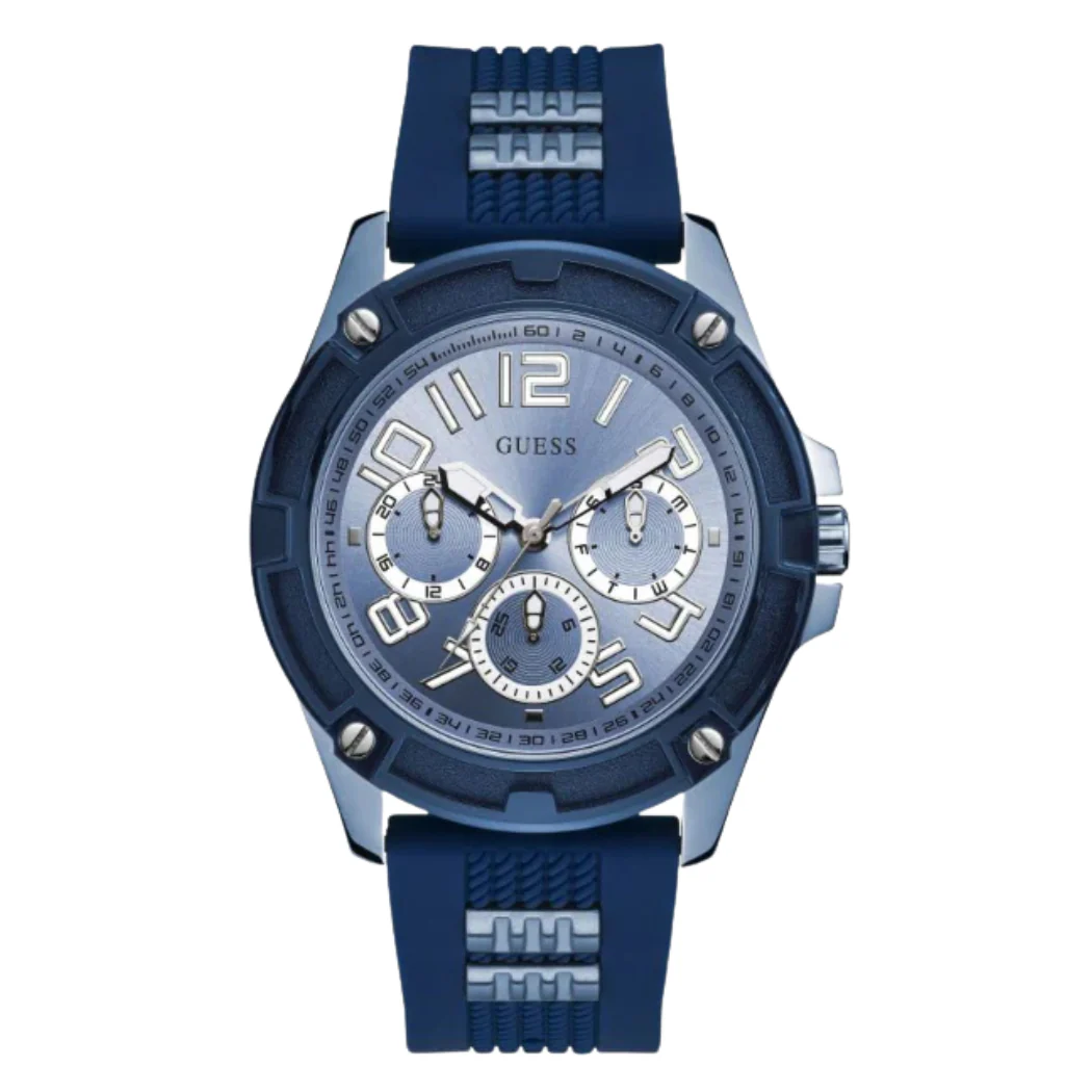 Guess Delta Blue Silicone Strap Blue Dial Quartz Watch for Gents - GW0051G4