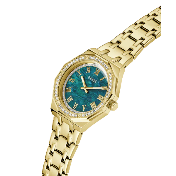 Guess Desire Gold Stainless Steel Green Dial Quartz Watch for Ladies - GW0770L2 - Image 2