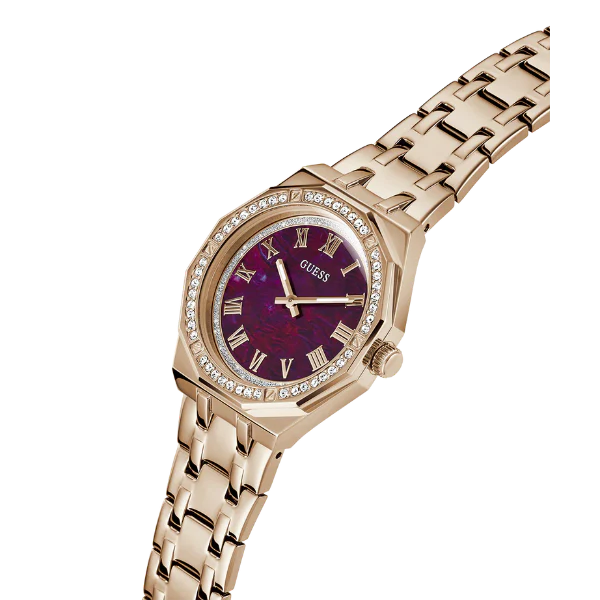 Guess Desire Rose Gold Stainless Steel Purple Dial Quartz Watch for Ladies - GW0770L3 - Image 2