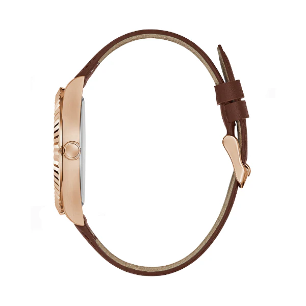 Guess Eco-Friendly Brown Leather Strap Blue Dial Quartz Watch for Gents - GW0353G2 - Image 3