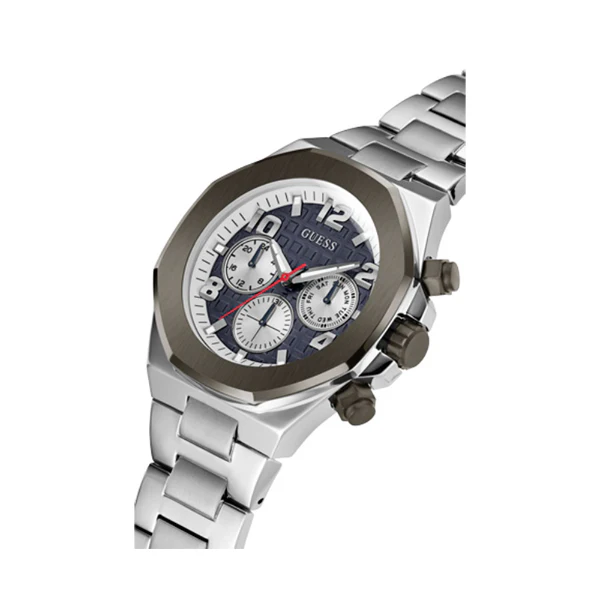 Guess Empire Silver Stainless Steel Blue Dial Quartz Watch for Gents - GW0489G1 - Image 2