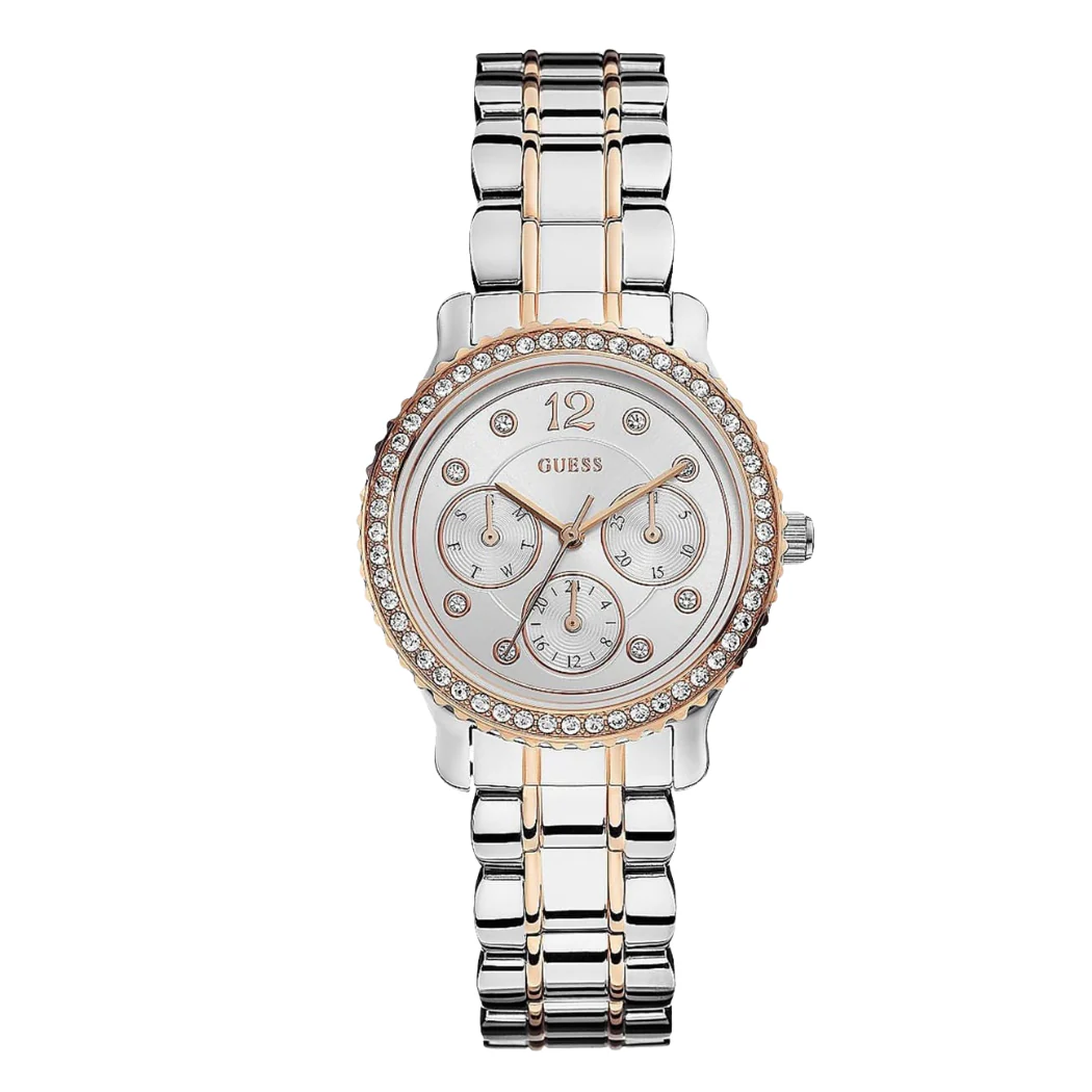 Guess Enchanting Two-tone Stainless Steel Silver Dial Quartz Watch for Ladies - W0305L3