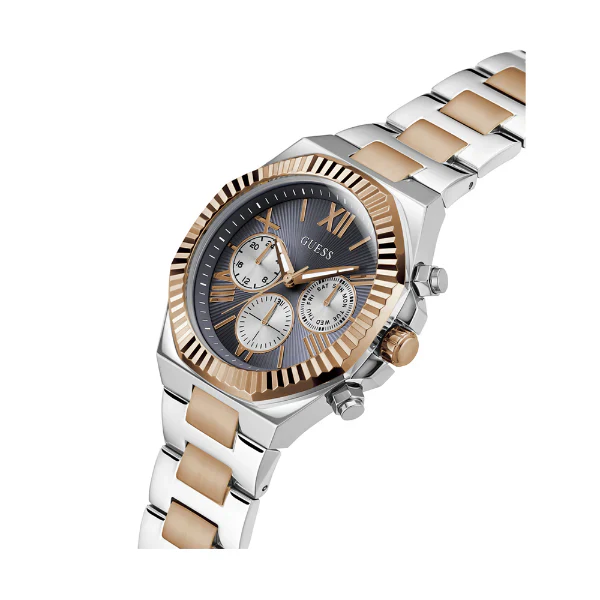 Guess Equity Two-tone Stainless Steel Black Dial Chronograph Quartz Watch for Gents - GW0703G4 - Image 2