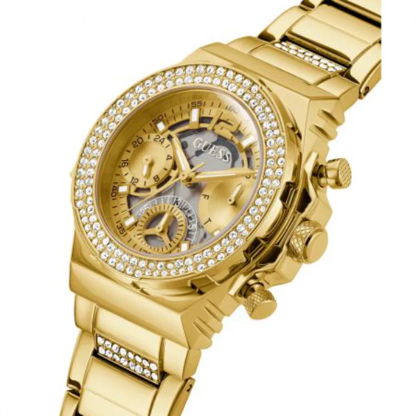 Guess Fusion Gold Stainless Steel Gold Dial Chronograph Quartz Watch for Ladies - GW0552L2 - Image 2