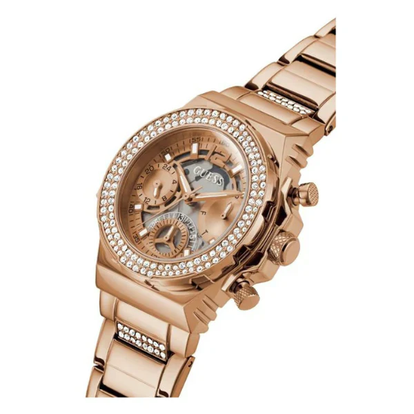 Guess Fusion Rose Gold Stainless Steel Rose Gold Dial Chronograph Quartz Watch for Ladies - GW0552L3 - Image 2