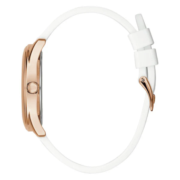 Guess G-Twist White Silicone Strap White Dial Quartz Watch for Ladies - W0911L5 - Image 3