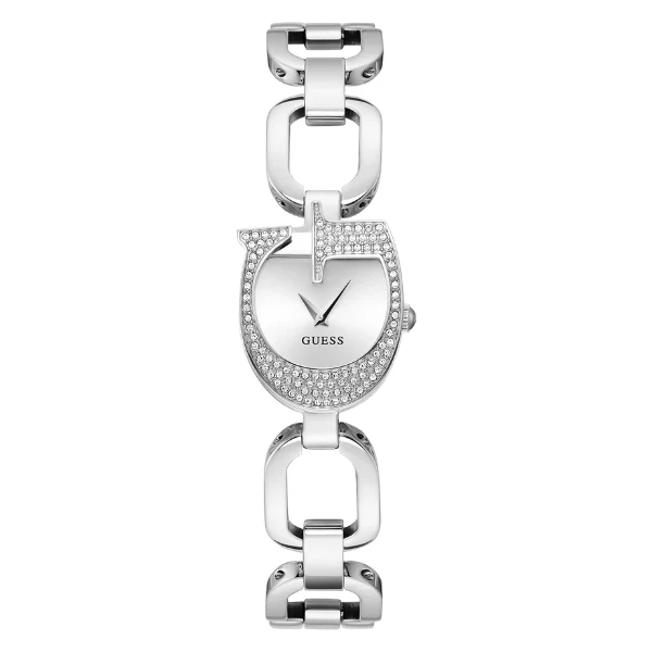 Guess Gia Silver Stainless Steel Silver Dial Quartz Watch for Ladies - GW0683L1