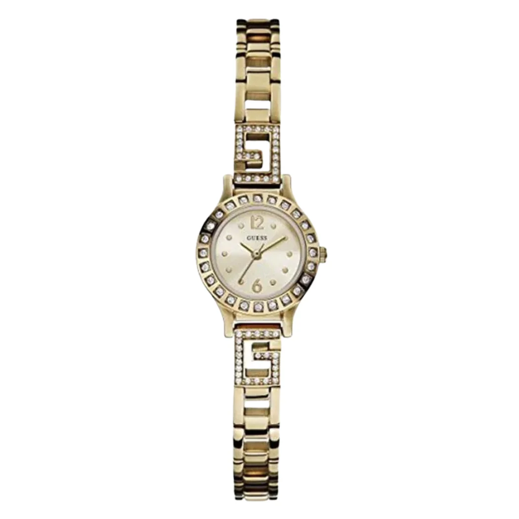 Guess Gold Stainless Steel Gold Dial Quartz Watch for Ladies - W0411L2