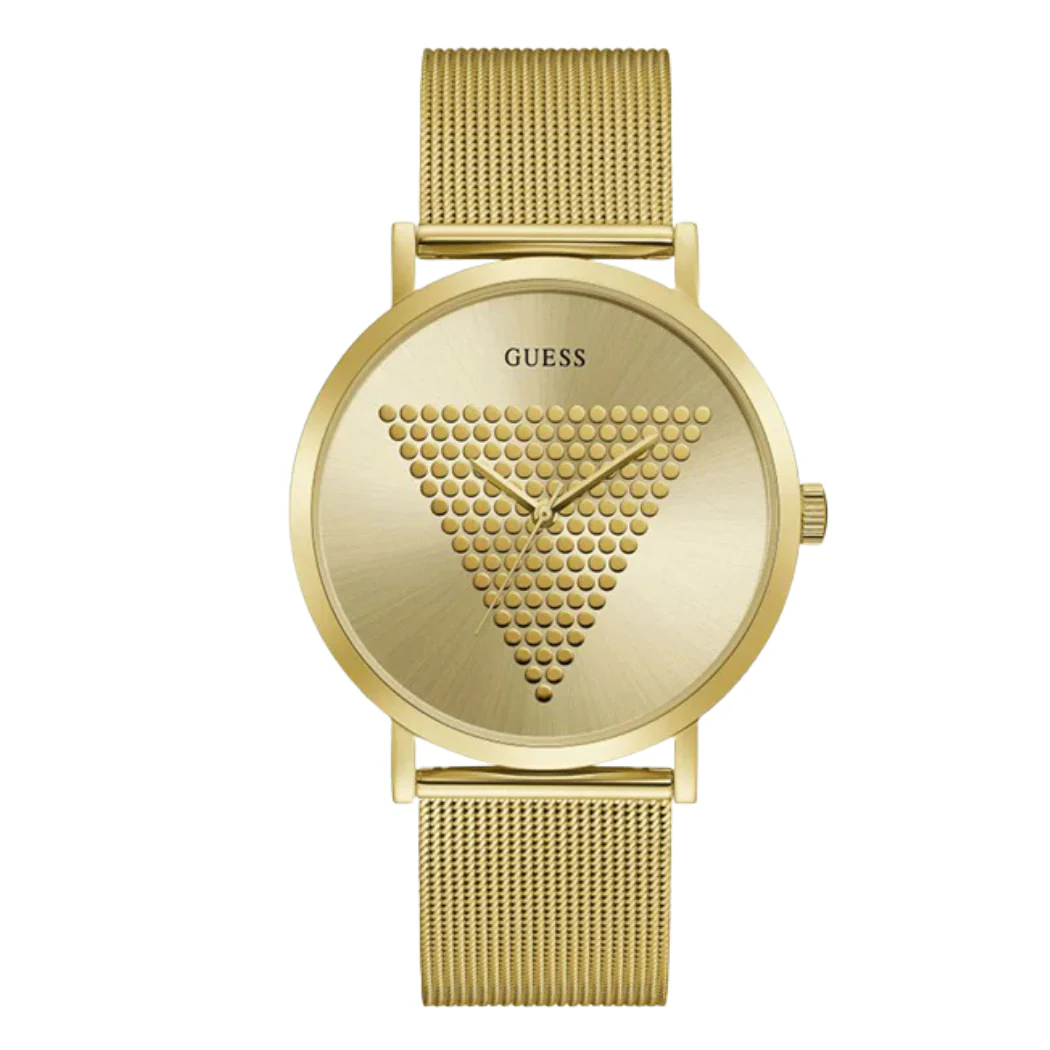 Guess Imprint Gold Stainless Steel Gold Dial Quartz Watch for Gents - GW0049G1