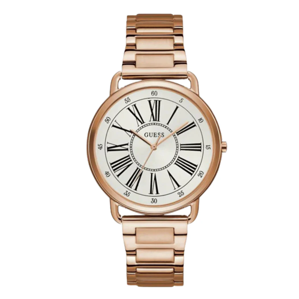 Guess Kennedy Rose Gold Stainless Steel Silver Dial Quartz Watch for Ladies - W1149L3
