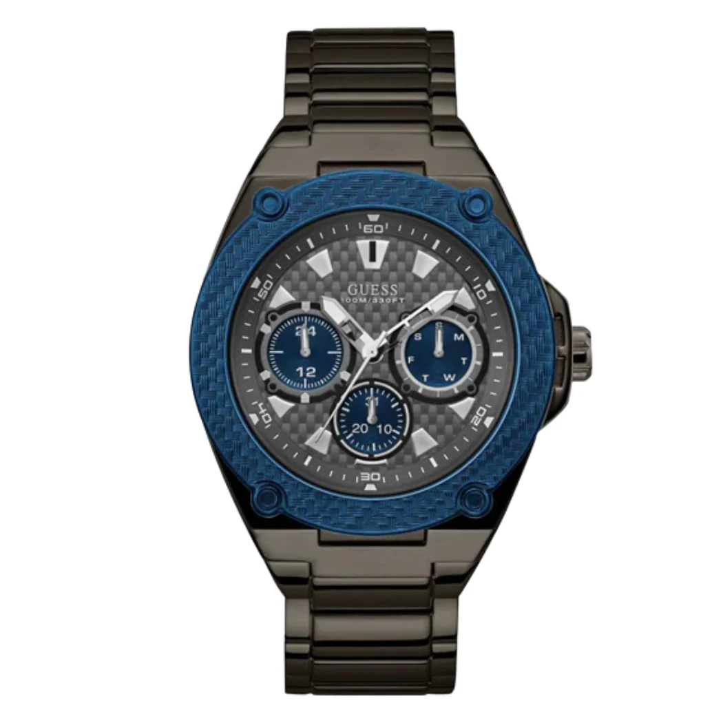 Guess Legacy Gunmetal Stainless Steel Gunmetal Dial Quartz Watch for Gents - W1305G3