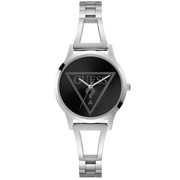 Guess Lola Silver Stainless Steel Black Dial Quartz Watch for Ladies - W1145L2