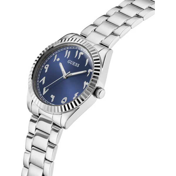 Guess Luna Silver Stainless Steel Blue Dial Quartz Watch for Ladies - GW0735L1 - Image 2